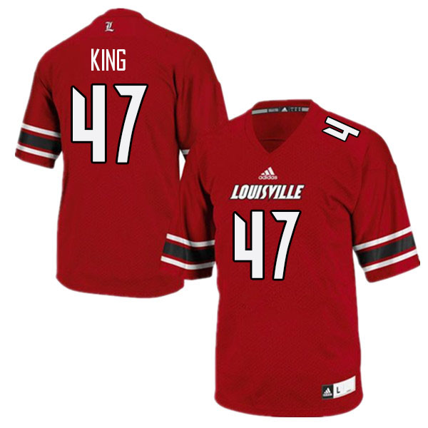 Men #47 Jaedon King Louisville Cardinals College Football Jerseys Stitched Sale-Red